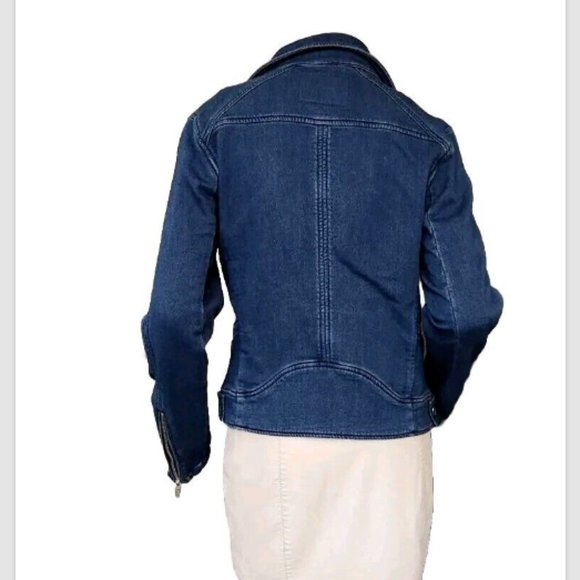Blank NYC Hello Moto Jean Jacket Stretch Denim Motorcycle - Picture 6 of 11